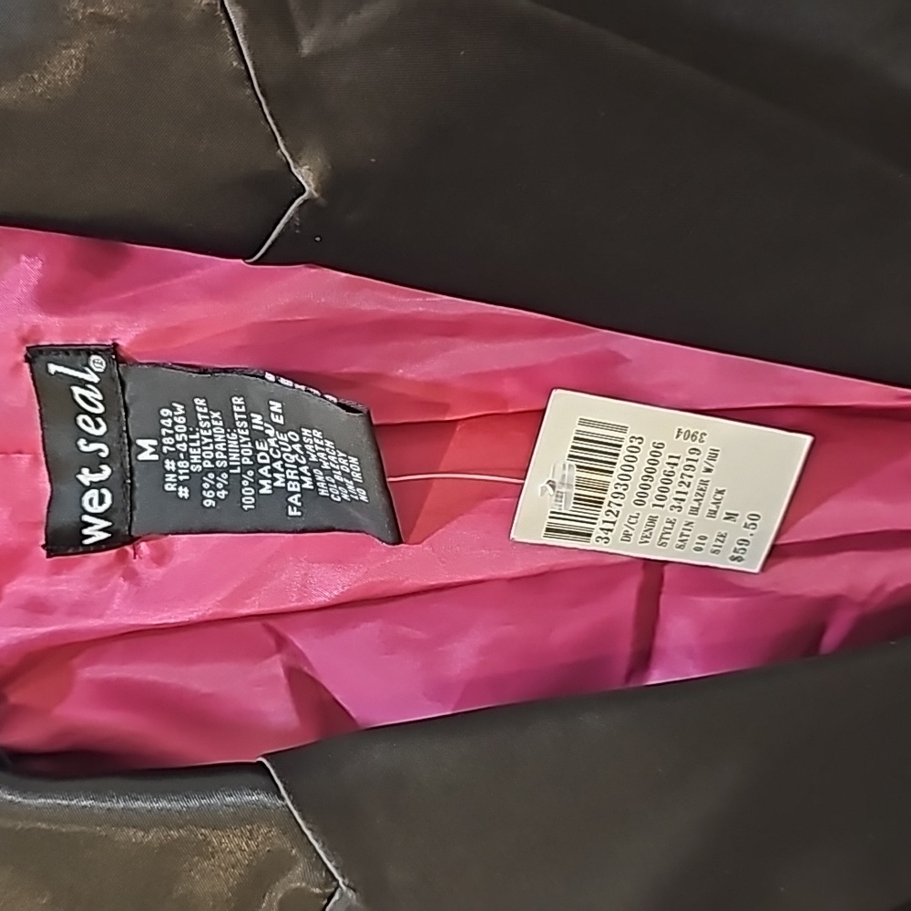 Wet Seal Satain Black Blazer Size M Dressy Party NWT - Picture 4 of 12
